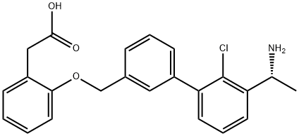 Benzeneacetic acid, 2-[[3'-[(1R)-1-aminoethyl]-2'-chloro[1,1'-biphenyl]-3-yl]methoxy]- Structural