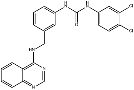 Urea, N-(3,4-dichlorophenyl)-N'-[3-[(4-quinazolinylamino)methyl]phenyl]- Structural