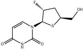 Uridine, 2',3'-dideoxy-2'-fluoro-4'-thio- (9CI) Structural