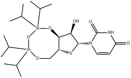 Uridine, 3',5'-O-[1,1,3,3-tetrakis(1-methylethyl)-1,3-disiloxanediyl]-4'-thio- Structural