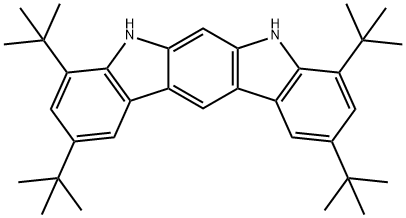 Indolo[2,3-b]carbazole, 2,4,8,10-tetrakis(1,1-dimethylethyl)-5,7-dihydro- Structural
