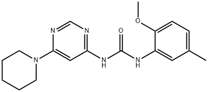 Urea, N-(2-methoxy-5-methylphenyl)-N'-[6-(1-piperidinyl)-4-pyrimidinyl]- Structural