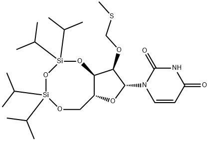 Uridine, 2'-O-[(methylthio)methyl]-3',5'-O-[1,1,3,3-tetrakis(1-methylethyl)-1,3-disiloxanediyl]- Structural