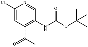 tert-butyl N-(4-acetyl-6-chloro-3-pyridyl)carbamate Structural