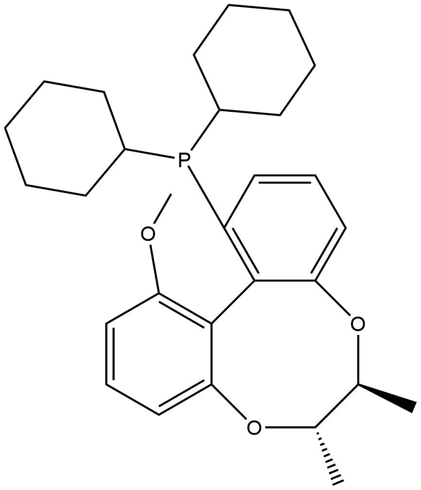Dicyclohexyl((6S,7S,12aR)-12-methoxy-6,7-dimethyl-6,7-dihydrodibenzo[e,g][1,4]dioxocin-1-yl)phosphine Structural