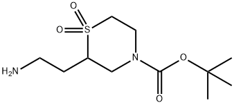 tert-butyl 2-(2-aminoethyl)-1,1-dioxo-1lambda6-thiomorpholine-4-carboxylate Structural