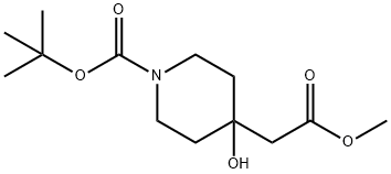 Methyl 1-[(1,1-dimethylethoxy)carbonyl]-4-hydroxy-4-piperidineacetate Structural