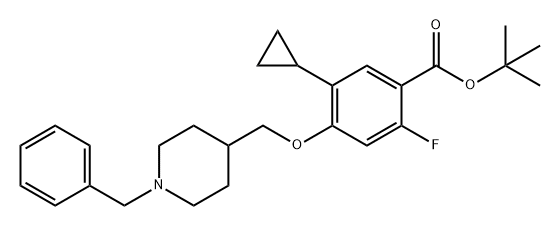 Benzoic acid, 5-cyclopropyl-2-fluoro-4-[[1-(phenylmethyl)-4-piperidinyl]methoxy]-, 1,1-dimethylethyl ester Structural