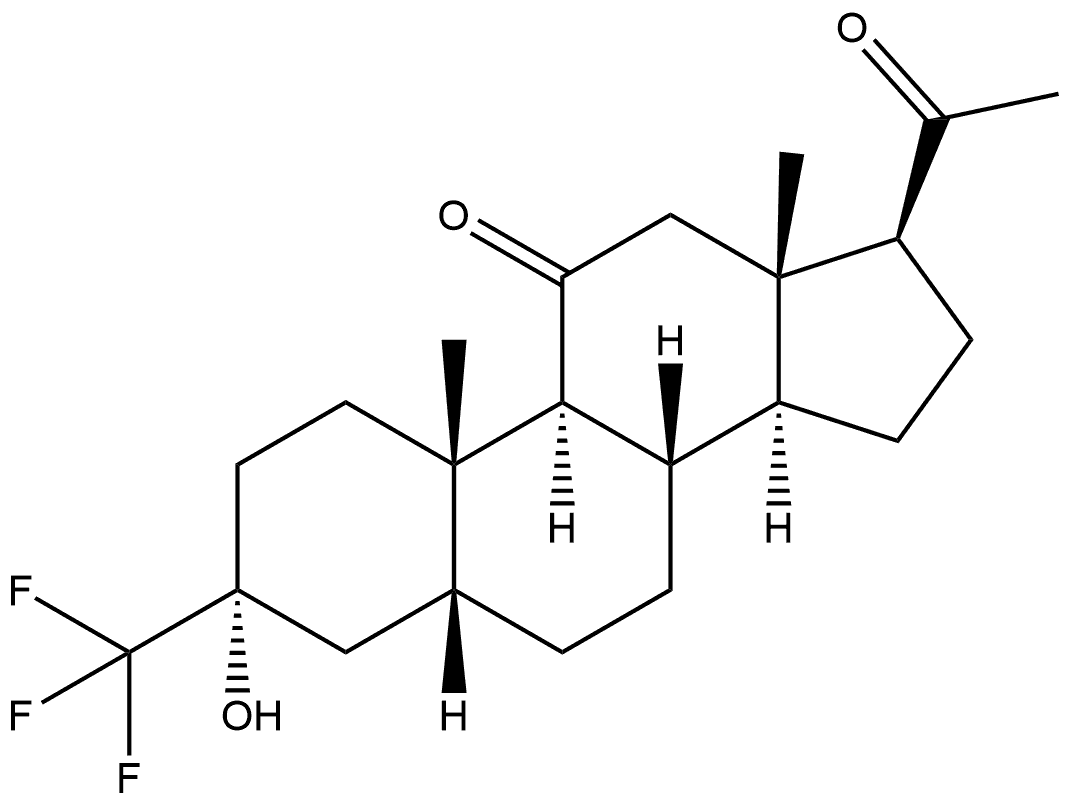 Pregnane-11,20-dione, 3-hydroxy-3-(trifluoromethyl)-, (3α,5β)- (9CI) Structural