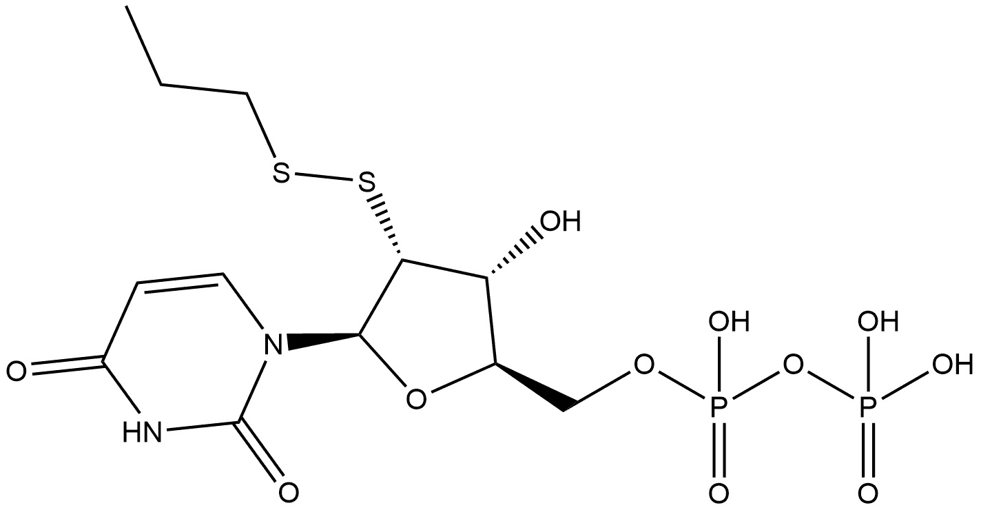 Uridine 5'-(trihydrogen diphosphate), 2'-deoxy-2'-(propyldithio)- (9CI) Structural