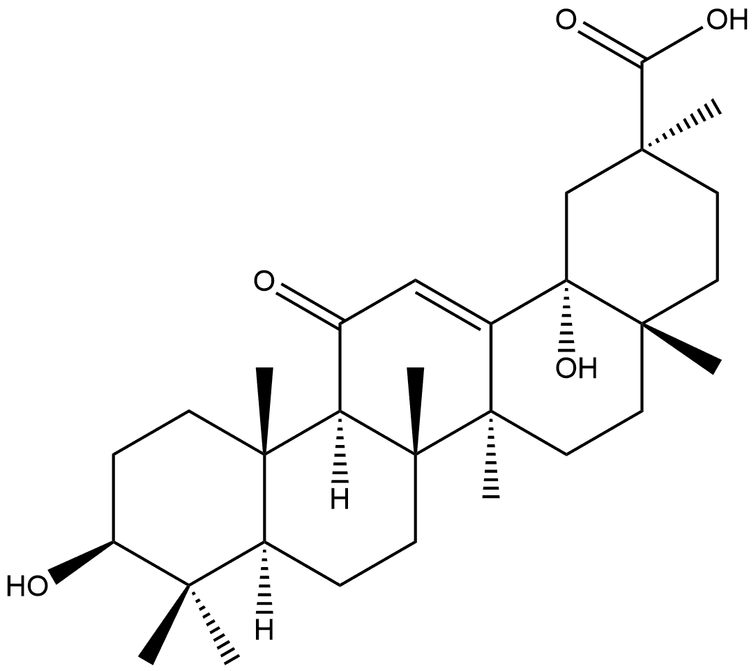 Olean-12-en-29-oic acid, 3,18-dihydroxy-11-oxo-, (3β,18α,20β)- Structural