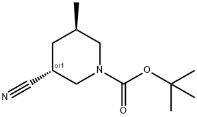 rel-1,1-Dimethylethyl (3R,5R)-3-cyano-5-methyl-1-piperidinecarboxylate Structural