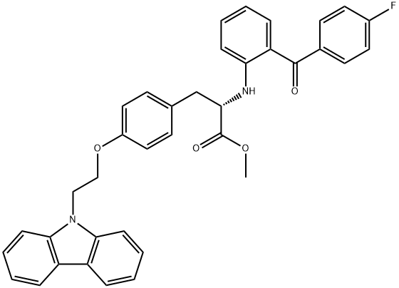 O-[2-(9H-Carbazol-9-yl)ethyl]-N-[2-(4-fluorobenzoyl)phenyl]-L-tyrosine methyl ester Structural