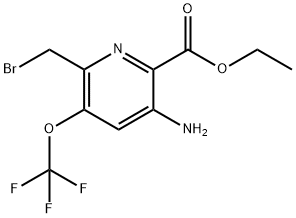 Ethyl 5-amino-2-(bromomethyl)-3-(trifluoromethoxy)pyridine-6-carboxylate Structural