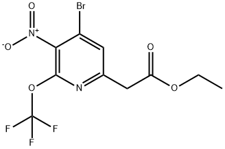 Ethyl 4-bromo-3-nitro-2-(trifluoromethoxy)pyridine-6-acetate Structural