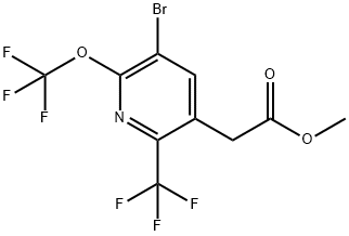 Methyl 3-bromo-2-(trifluoromethoxy)-6-(trifluoromethyl)pyridine-5-acetate Structural
