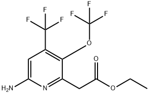 Ethyl 6-amino-3-(trifluoromethoxy)-4-(trifluoromethyl)pyridine-2-acetate Structural