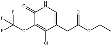 Ethyl 4-chloro-2-hydroxy-3-(trifluoromethoxy)pyridine-5-acetate Structural