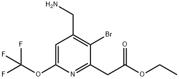 Ethyl 4-(aminomethyl)-3-bromo-6-(trifluoromethoxy)pyridine-2-acetate Structural