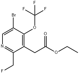 Ethyl 5-bromo-2-(fluoromethyl)-4-(trifluoromethoxy)pyridine-3-acetate Structural