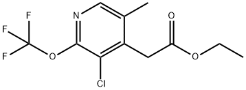 Ethyl 3-chloro-5-methyl-2-(trifluoromethoxy)pyridine-4-acetate Structural
