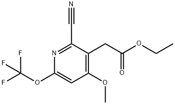 Ethyl 2-cyano-4-methoxy-6-(trifluoromethoxy)pyridine-3-acetate Structural