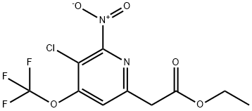 Ethyl 3-chloro-2-nitro-4-(trifluoromethoxy)pyridine-6-acetate Structural