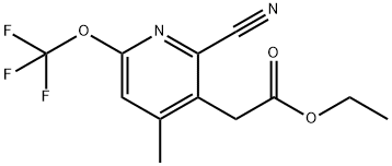 Ethyl 2-cyano-4-methyl-6-(trifluoromethoxy)pyridine-3-acetate Structural