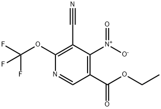 Ethyl 3-cyano-4-nitro-2-(trifluoromethoxy)pyridine-5-carboxylate Structural