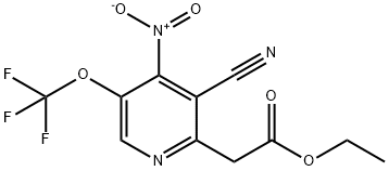 Ethyl 3-cyano-4-nitro-5-(trifluoromethoxy)pyridine-2-acetate Structural