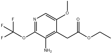 Ethyl 3-amino-5-methoxy-2-(trifluoromethoxy)pyridine-4-acetate Structural
