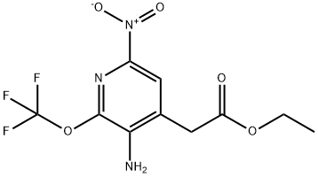 Ethyl 3-amino-6-nitro-2-(trifluoromethoxy)pyridine-4-acetate Structural