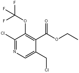 Ethyl 2-chloro-5-(chloromethyl)-3-(trifluoromethoxy)pyridine-4-carboxylate Structural