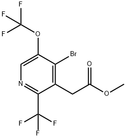 Methyl 4-bromo-5-(trifluoromethoxy)-2-(trifluoromethyl)pyridine-3-acetate Structural