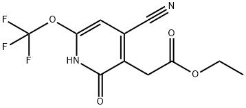 Ethyl 4-cyano-2-hydroxy-6-(trifluoromethoxy)pyridine-3-acetate Structural
