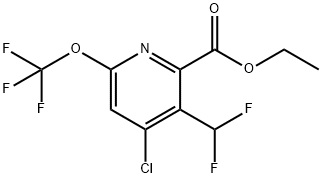 Ethyl 4-chloro-3-(difluoromethyl)-6-(trifluoromethoxy)pyridine-2-carboxylate Structural