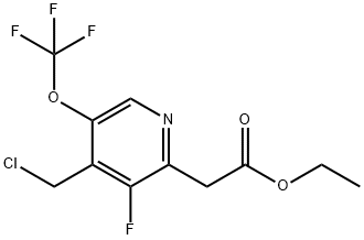 Ethyl 4-(chloromethyl)-3-fluoro-5-(trifluoromethoxy)pyridine-2-acetate Structural