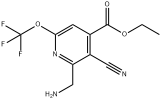 Ethyl 2-(aminomethyl)-3-cyano-6-(trifluoromethoxy)pyridine-4-carboxylate Structural