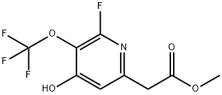 Methyl 2-fluoro-4-hydroxy-3-(trifluoromethoxy)pyridine-6-acetate Structural