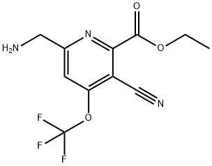 Ethyl 6-(aminomethyl)-3-cyano-4-(trifluoromethoxy)pyridine-2-carboxylate Structural