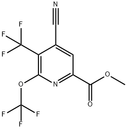 Methyl 4-cyano-2-(trifluoromethoxy)-3-(trifluoromethyl)pyridine-6-carboxylate Structural