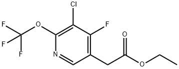 Ethyl 3-chloro-4-fluoro-2-(trifluoromethoxy)pyridine-5-acetate Structural