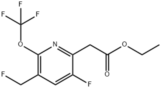 Ethyl 3-fluoro-5-(fluoromethyl)-6-(trifluoromethoxy)pyridine-2-acetate Structural
