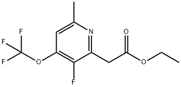 Ethyl 3-fluoro-6-methyl-4-(trifluoromethoxy)pyridine-2-acetate Structural