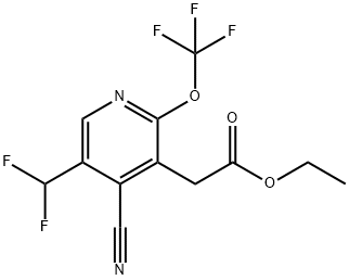 Ethyl 4-cyano-5-(difluoromethyl)-2-(trifluoromethoxy)pyridine-3-acetate Structural