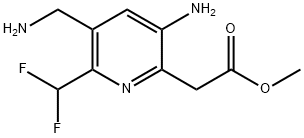 Methyl 3-amino-5-(aminomethyl)-6-(difluoromethyl)pyridine-2-acetate Structural