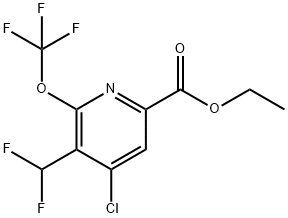 Ethyl 4-chloro-3-(difluoromethyl)-2-(trifluoromethoxy)pyridine-6-carboxylate Structural