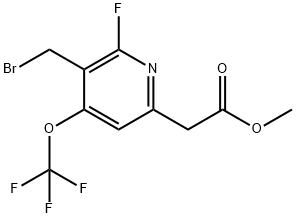 Methyl 3-(bromomethyl)-2-fluoro-4-(trifluoromethoxy)pyridine-6-acetate Structural
