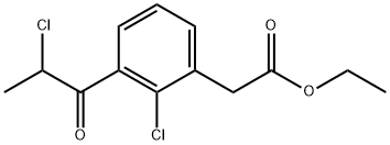 Ethyl 2-chloro-3-(2-chloropropanoyl)phenylacetate Structural
