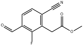 Methyl 6-cyano-2-fluoro-3-formylphenylacetate Structural